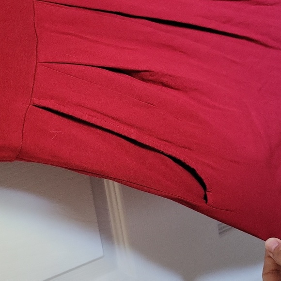 Lot of 2 Babydoll Short Sleeve Tshirt Dresses M Medium Blue Maroon Pockets - Picture 4 of 7